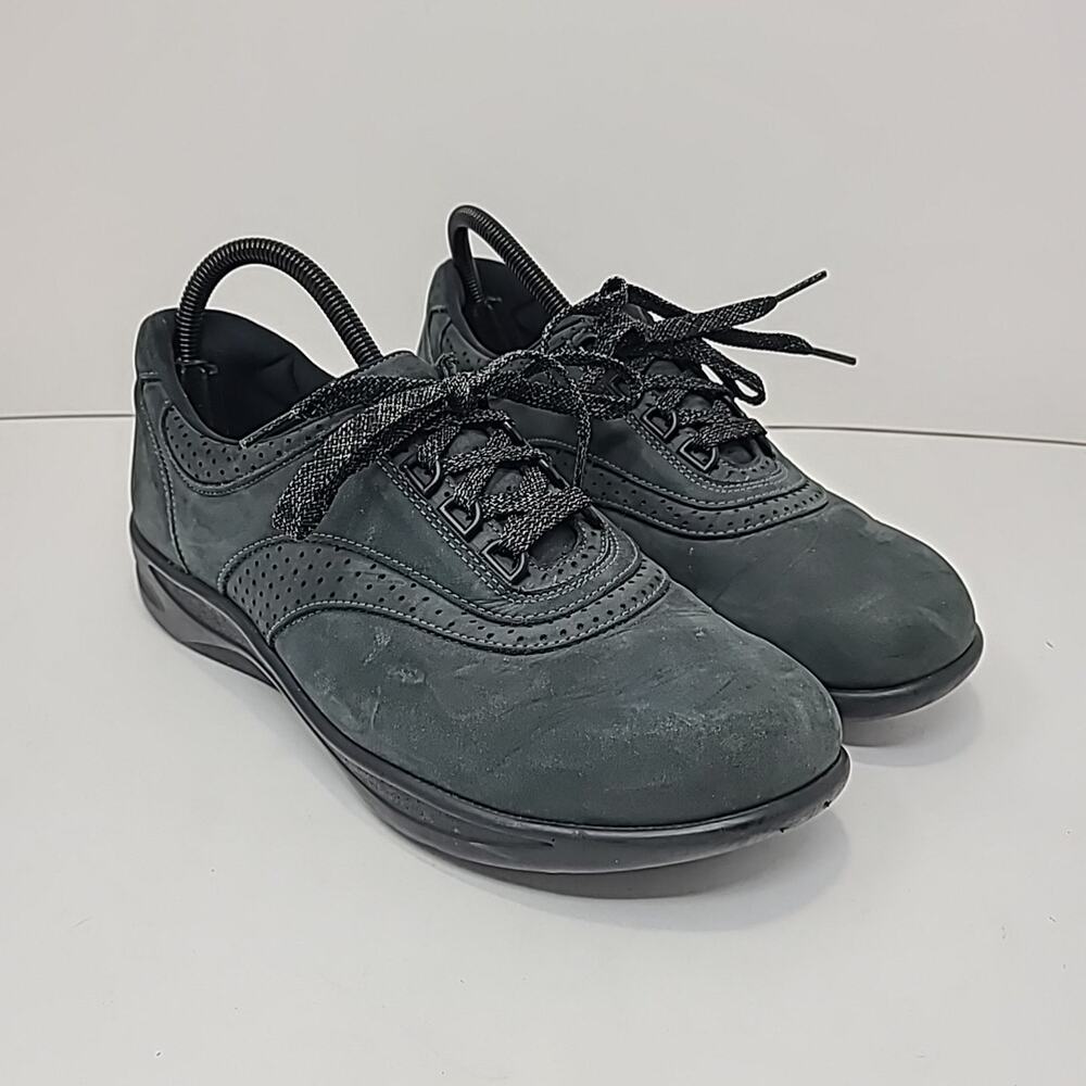 SAS Black Suede Walk Easy Walking Shoes Womens 9.5M Tripad Comfort Oxford